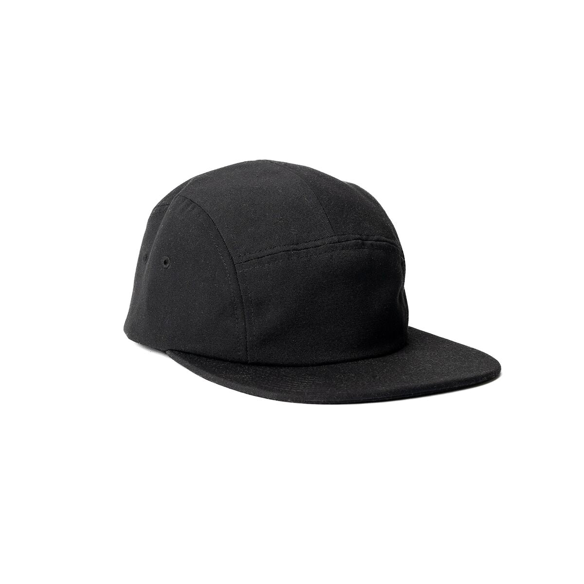 recycled-poly-flat-brim-5-panel-hat-b2 Web_PDP-FlatBrim5PanelHat_Studio_Front_Black.jpg